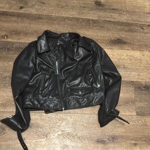Lane‎ Bryant black leather jacket 14/16